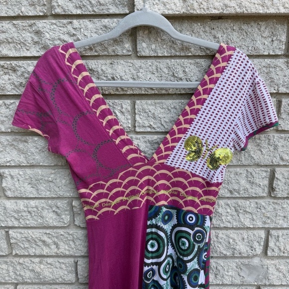 Y2K Vintage Disigual Huesca Day Dress Women's Size Small Artsy Funky Unique - Picture 4 of 11